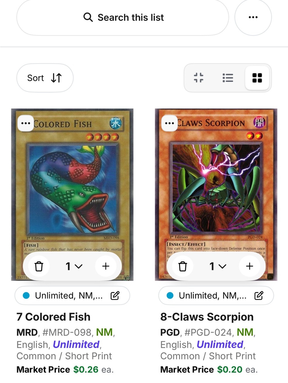 Yu gi oh cards 119 cards $250